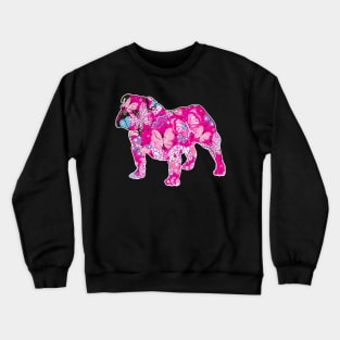 Floral English Bulldog Design Crewneck Sweatshirt